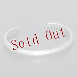 画像3: クリーク族 Jesse Robbins トライアングル コインシルバー スタンプ ナロー バングル