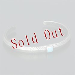 画像3: クリーク族 Jesse Robbins  シャイアン コインシルバー トライアングル スタンプ ナロー バングル