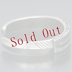 画像3: クリーク族 Jesse Robbins 1/2" コインシルバー スタンプ テーパー バングル