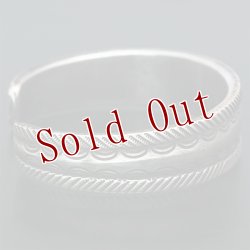 画像5: クリーク族 Jesse Robbins 5/8" コインシルバー スタンプ テーパー バングル