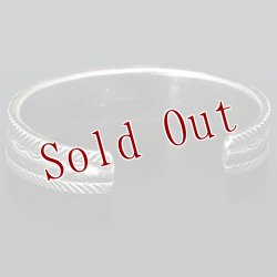 画像7: クリーク族 Jesse Robbins 5/8" コインシルバー スタンプ テーパー バングル