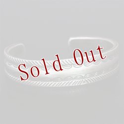 画像4: クリーク族 Jesse Robbins 5/8" コインシルバー スタンプ テーパー バングル