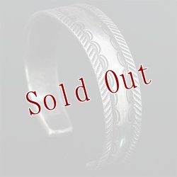 画像3: クリーク族 Jesse Robbins 5/8" コインシルバー スタンプ テーパー バングル