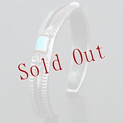 画像6: クリーク族 Jesse Robbins 2 シャイアン コインシルバー フラットトップ スタンプ バングル