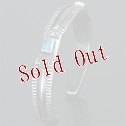 画像9: クリーク族 Jesse Robbins 2 シャイアン コインシルバー フラットトップ スタンプ バングル