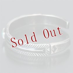 画像3: クリーク族 Jesse Robbins シャイアン コインシルバー フラットトップ スタンプ バングル