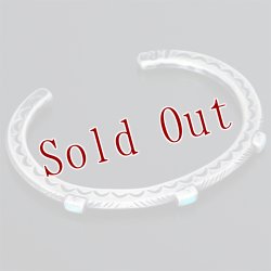 画像6: クリーク族 Jesse Robbins シャイアン コインシルバー トライアングル ヘビーゲージ スタンプ バングル