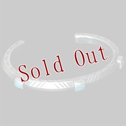 画像3: クリーク族 Jesse Robbins  シャイアン コインシルバー トライアングル サイドスタンプ ナロー バングル