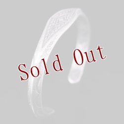 画像3: クリーク族 Jesse Robbins 1/2”  フラットトップ スタンプ トライアングル コインシルバー バングル