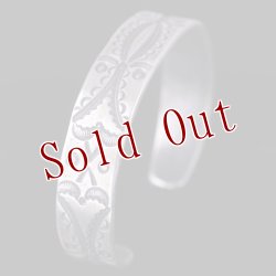 画像3: クリーク族 Jesse Robbins 1/2" コインシルバー スタンプ バングル "6"