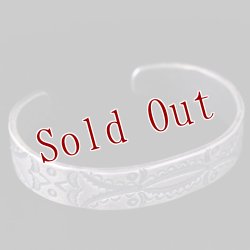 画像4: クリーク族 Jesse Robbins 1/2" コインシルバー スタンプ バングル "6"