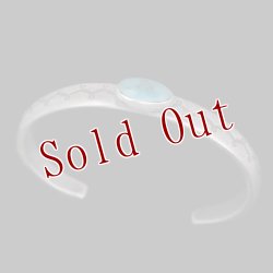 画像1: クリーク族 Jesse Robbins Fox ハーフラウンド コインシルバー スタンプ バングル "5 1/2"