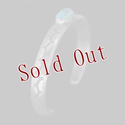 画像3: クリーク族 Jesse Robbins Fox ハーフラウンド コインシルバー スタンプ バングル "5 1/2"