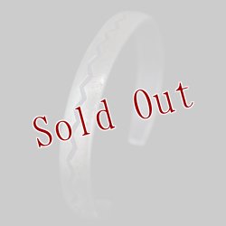 画像3: クリーク族 Jesse Robbins ハーフラウンド コインシルバー スタンプ バングル "5 3/8"