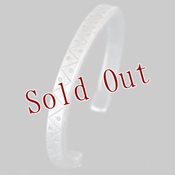 画像3: クリーク族 Jesse Robbins コインシルバー ヘビーゲージ ジグザグ バングル "5 3/4"