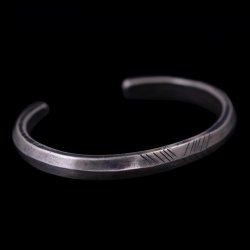 画像4: クリーク族 Jesse Robbins トライアングル コインシルバー アロー バングル