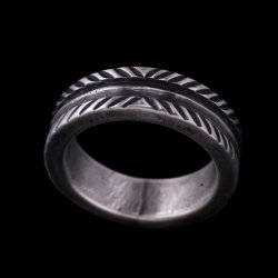 画像1: クリーク族 Jesse Robbins ダブルロープ コインシルバー リング 15.5号