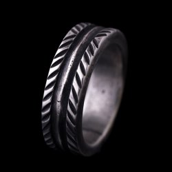 画像2: クリーク族 Jesse Robbins ダブルロープ コインシルバー リング 15.5号