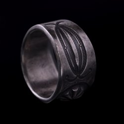 画像5: クリーク族 Jesse Robbins コインシルバー エンボスリング 23.5号