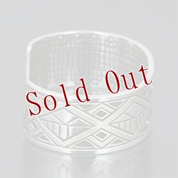 画像2: ホピ族 Emmett Navakuku 7/8” レインクラウド/ライトニング オーバーレイ/スタンプ バングル