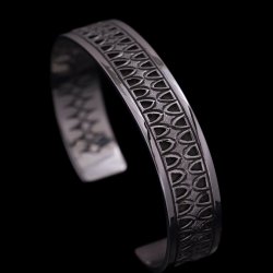 画像3: ホピ族 Emmett Navakuku 1/2” ミルキーウェイ オーバーレイ バングル