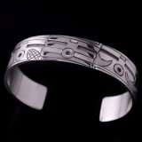 ホピ族 Emmett Navakuku 5/8" ミックスカチナ オーバーレイ バングル