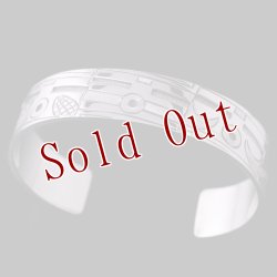 画像1: ホピ族 Emmett Navakuku 5/8" ミックスカチナ オーバーレイ バングル