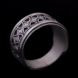 画像2: ホピ族 Emmett Navakuku ミルキーウェイ オーバーレイ リング 23.5号