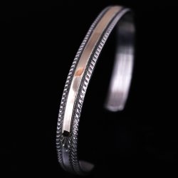 画像3: 【RIVER MAIL企画】ナバホ族 Bruce Morgan 1/4" 14K チゼル プレーン バングル