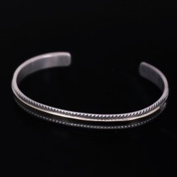 画像4: 【RIVER MAIL企画】ナバホ族 Bruce Morgan 1/4" 14K チゼル プレーン バングル