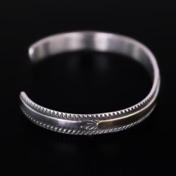 画像6: 【RIVER MAIL企画】ナバホ族 Bruce Morgan 1/4" 14K チゼル プレーン バングル