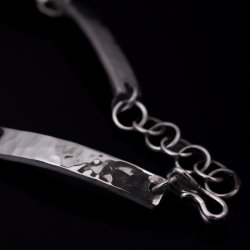 画像2: 【RIVER MAIL企画】ナバホ族 Bruce Morgan 1/4” SS ハンマーテクスチャ ブレスレット