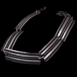 画像1: 【RIVER MAIL企画】ナバホ族 Bruce Morgan 3/8” SS 2連チゼル ブレスレット