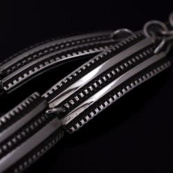 画像3: 【RIVER MAIL企画】ナバホ族 Bruce Morgan 3/8” SS 2連チゼル ブレスレット