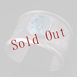 画像1: ナバホ族 Darryl Dean Begay Morenci ターコイズ 侍 イーグル トゥーファーキャスト バングル