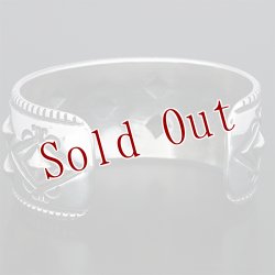 画像6: ナバホ族 Harrison Jim 1 1/8" バンプアウト インゴットシルバー バングル