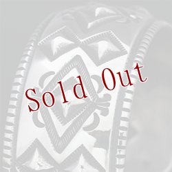 画像7: ナバホ族 Harrison Jim 1 1/8" バンプアウト インゴットシルバー バングル