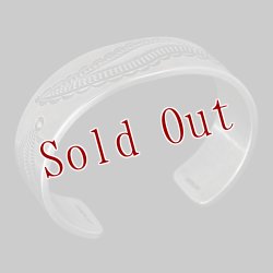 画像3: ナバホ族 Jacob D. Morgan 3/4” Bi-curve Repousse バングル