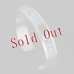 画像4: ナバホ族 Veronica Benally マルチカラー(ターコイズ) インレイ バングル "5"