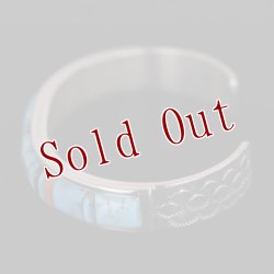 画像5: ナバホ族 Veronica Benally マルチカラー(ターコイズ) インレイ バングル "5"