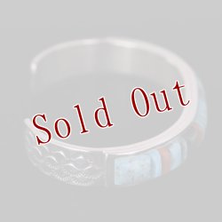 画像6: ナバホ族 Veronica Benally マルチカラー(ターコイズ) インレイ バングル "5"