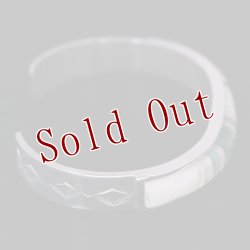 画像6: ナバホ族 Veronica Benally マルチカラー(アイボリー) インレイ バングル "5 3/4"