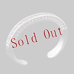 画像2: ナバホ族 Lyle Secatero #3スクエア ライトニング/フェザー バングル