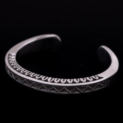 画像4: ナバホ族 Lyle Secatero #3スクエア ライトニング/フェザー バングル