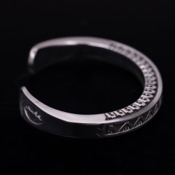 画像6: ナバホ族 Lyle Secatero #3スクエア ライトニング/フェザー バングル