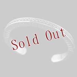 画像1: ナバホ族 Lyle Secatero #3スクエア ライトニング/フェザー バングル