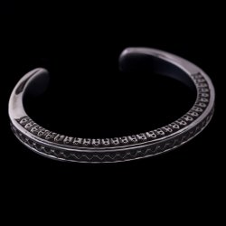 画像4: ナバホ族 Lyle Secatero #3スクエア ライトニング/フェザー バングル