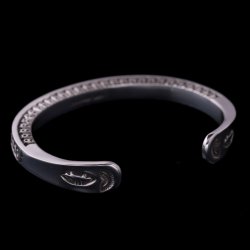 画像5: ナバホ族 Lyle Secatero #3スクエア ライトニング/フェザー バングル