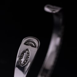 画像6: ナバホ族 Lyle Secatero #3スクエア ライトニング/フェザー バングル