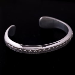 画像4: ナバホ族 Lyle Secatero #0ハーフラウンド ライトニング バングル